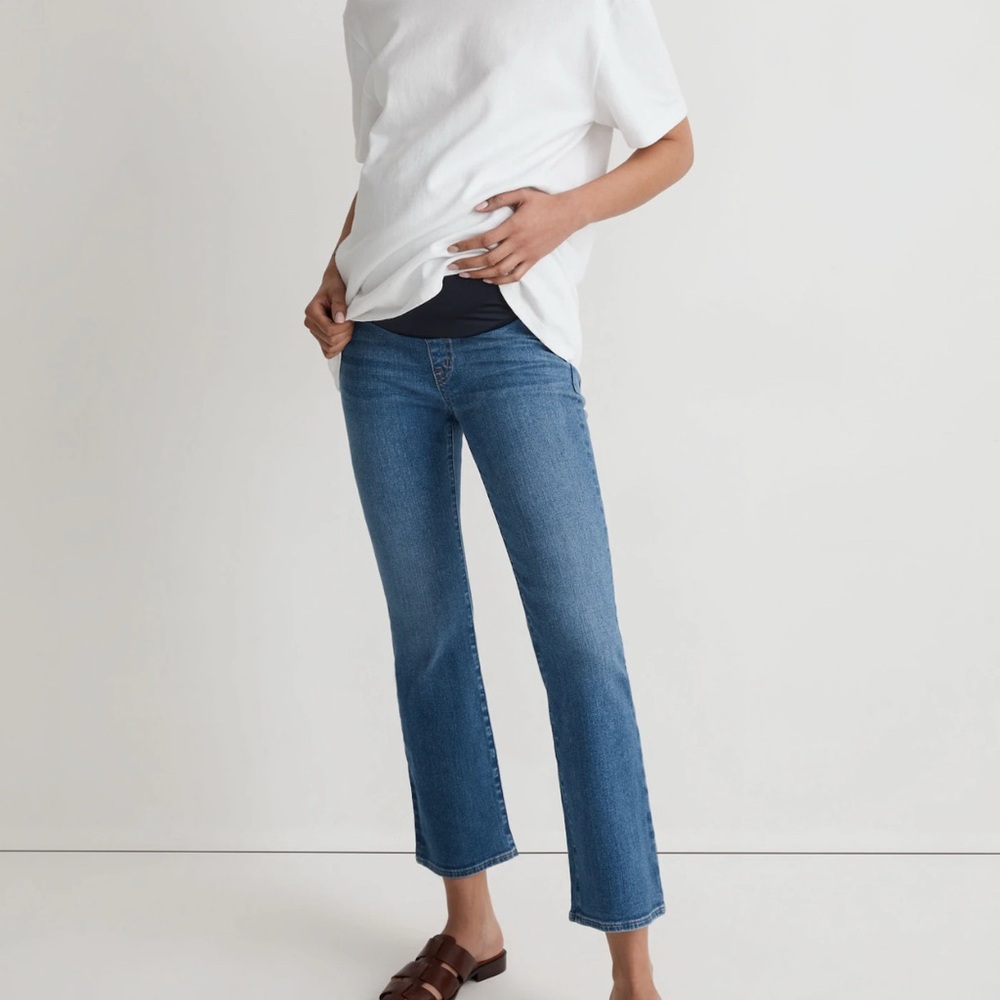Madewell Maternity Over-the-Belly Kick Out Crop Jeans  size 27